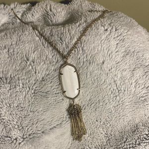 KENDRA SCOTT Rayne Gold Long Pendant Necklace in White